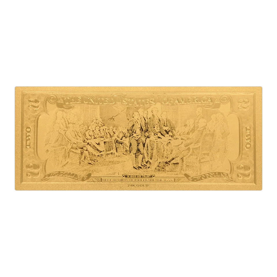 Gold Plated Two-Dollar Bank Note // Gold