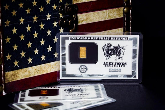 Infowars Republic Defense Exclusive .999 Gold Bar - First Edition