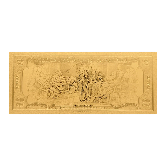 Gold Plated Two-Dollar Bank Note // Gold
