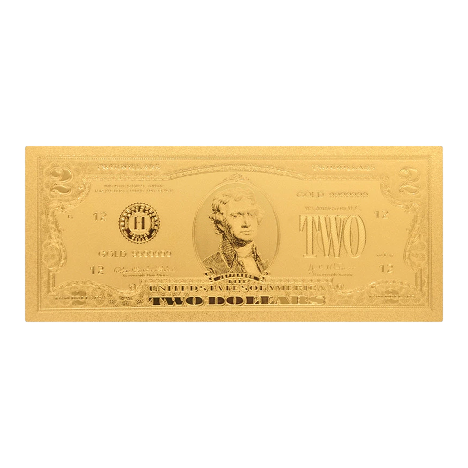 Gold Plated Two-Dollar Bank Note // Gold
