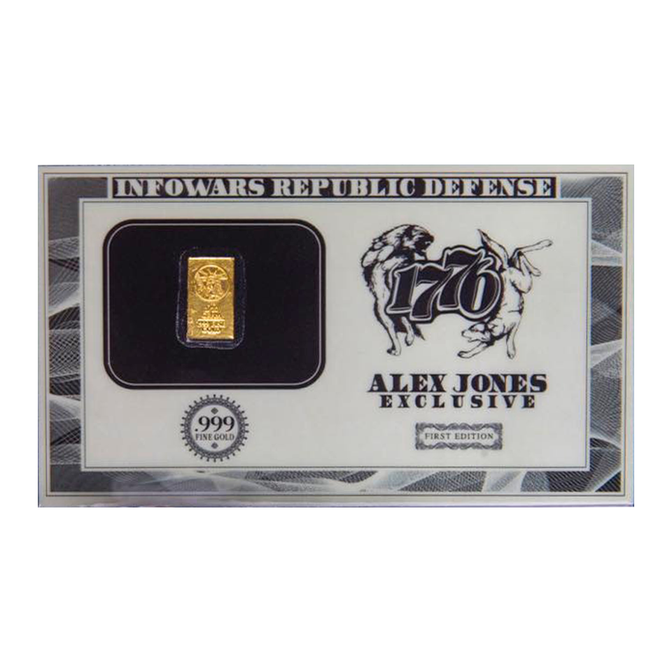 Infowars Republic Defense Exclusive .999 Gold Bar - First Edition
