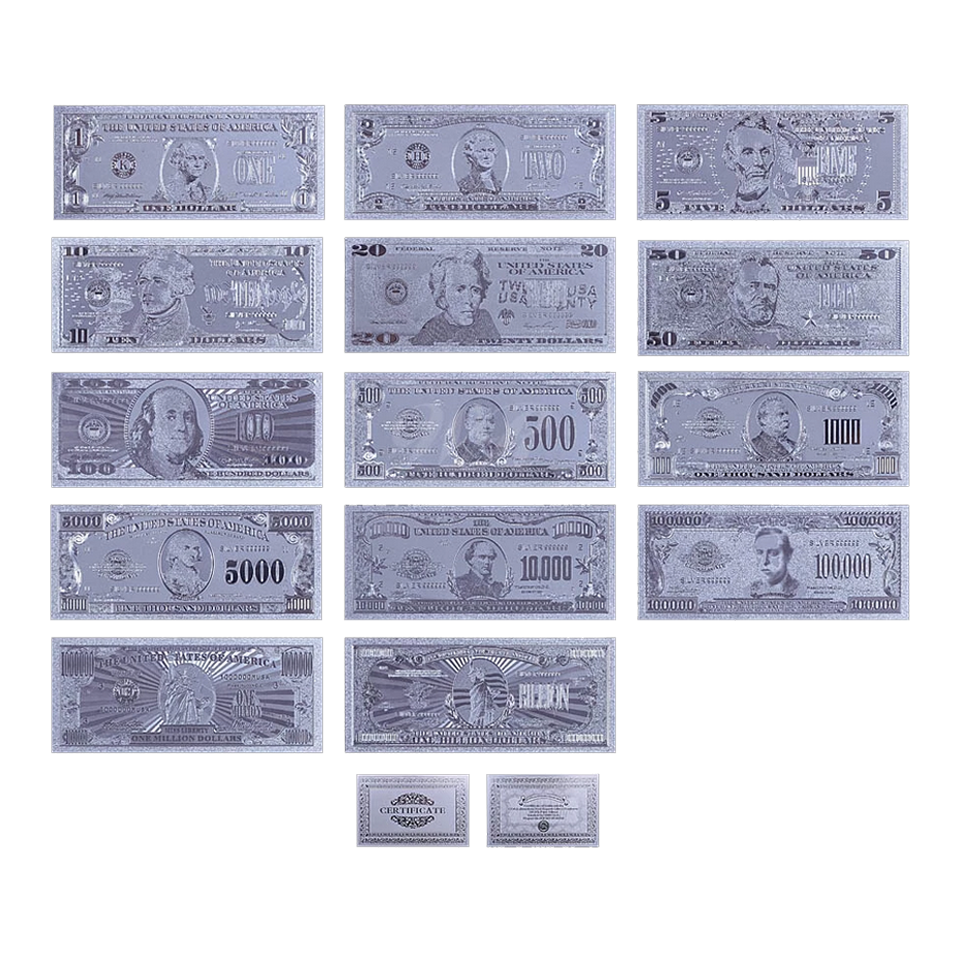 Gold & Silver Plated Foil Bank Notes // USA